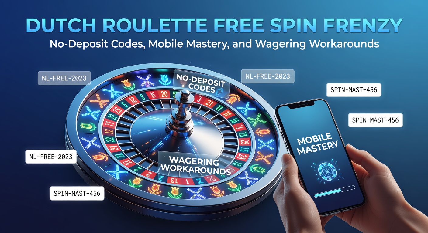 Dynamisch roulettewiel met free spins icons en mobiele schermen op de achtergrond, symboliserend de opwinding van no-deposit promoties in Nederland