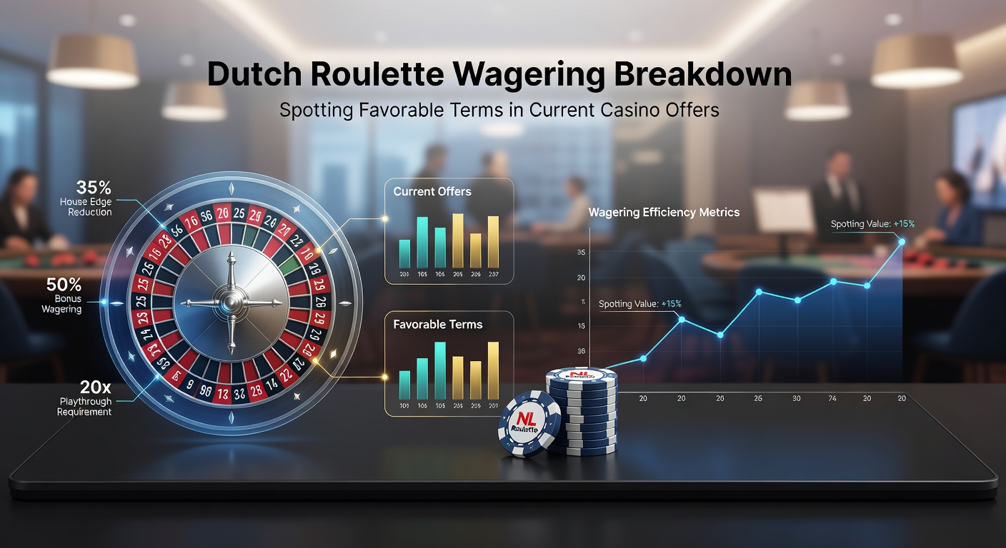 Roulettewiel met fiches en tekst over inzetvereisten in Nederlandse online casinos