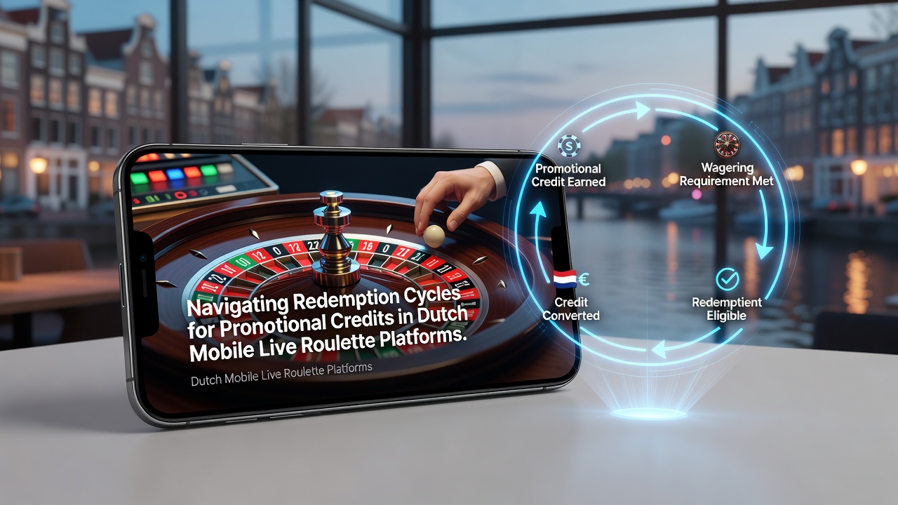 Visuele weergave van inwisselcycli en promotionele credits op mobiele live roulette platforms