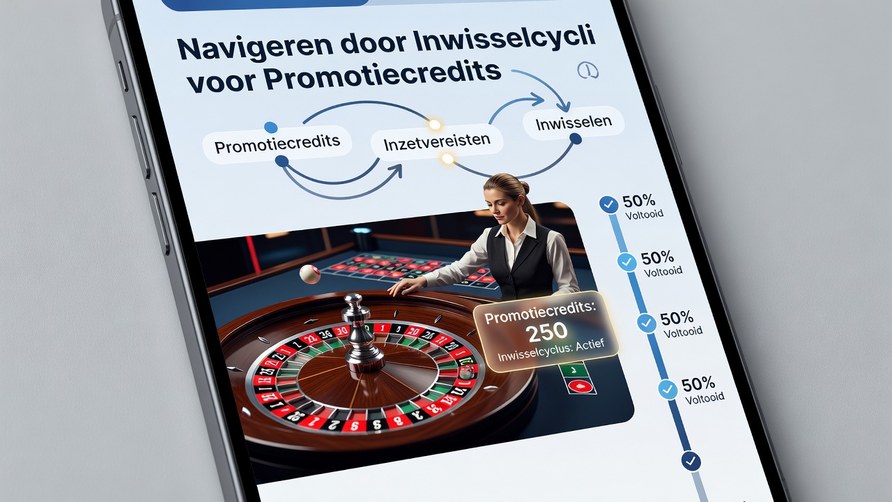Illustratie van mobiele app interfaces voor live roulette credit inwisseling