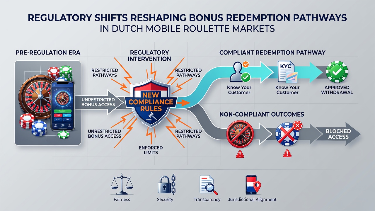 Mobiele roulette interface met nieuwe compliance elementen
