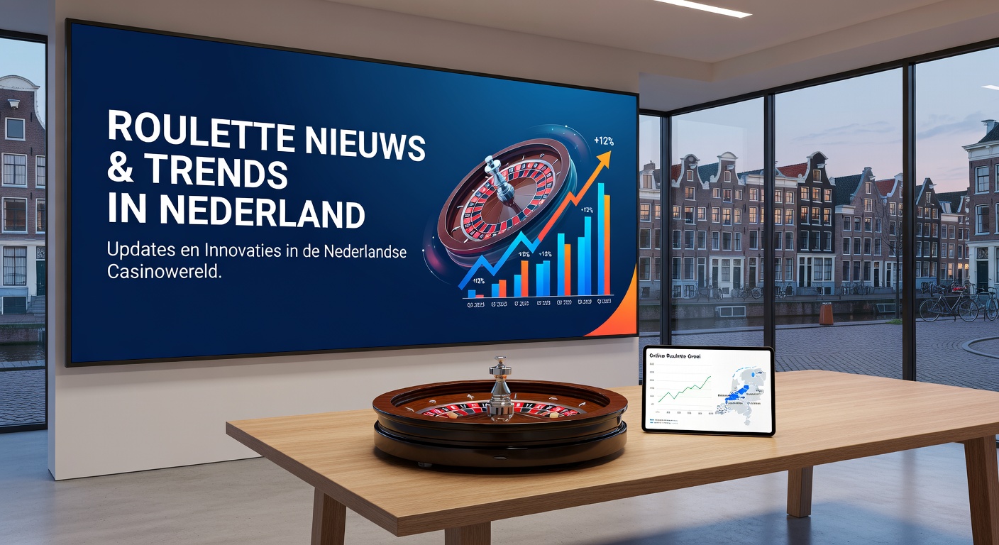 Roulettewiel in een Holland Casino-zaal met spelers eromheen, spotlight op de bal die landt
