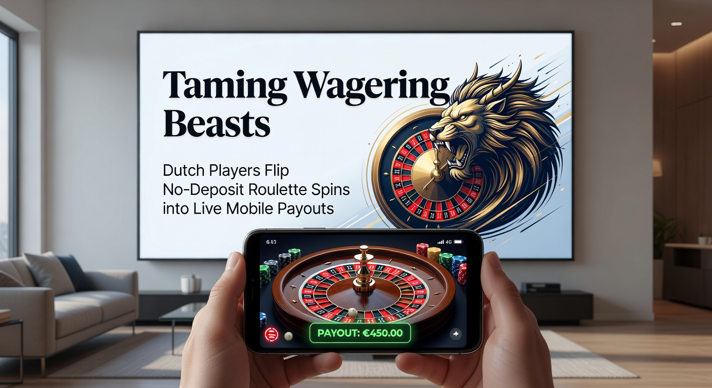 Nederlandse speler aan mobiele roulette-tafel met no-deposit bonus in actie, symboliserend de transitie van gratis spins naar echte uitbetalingen
