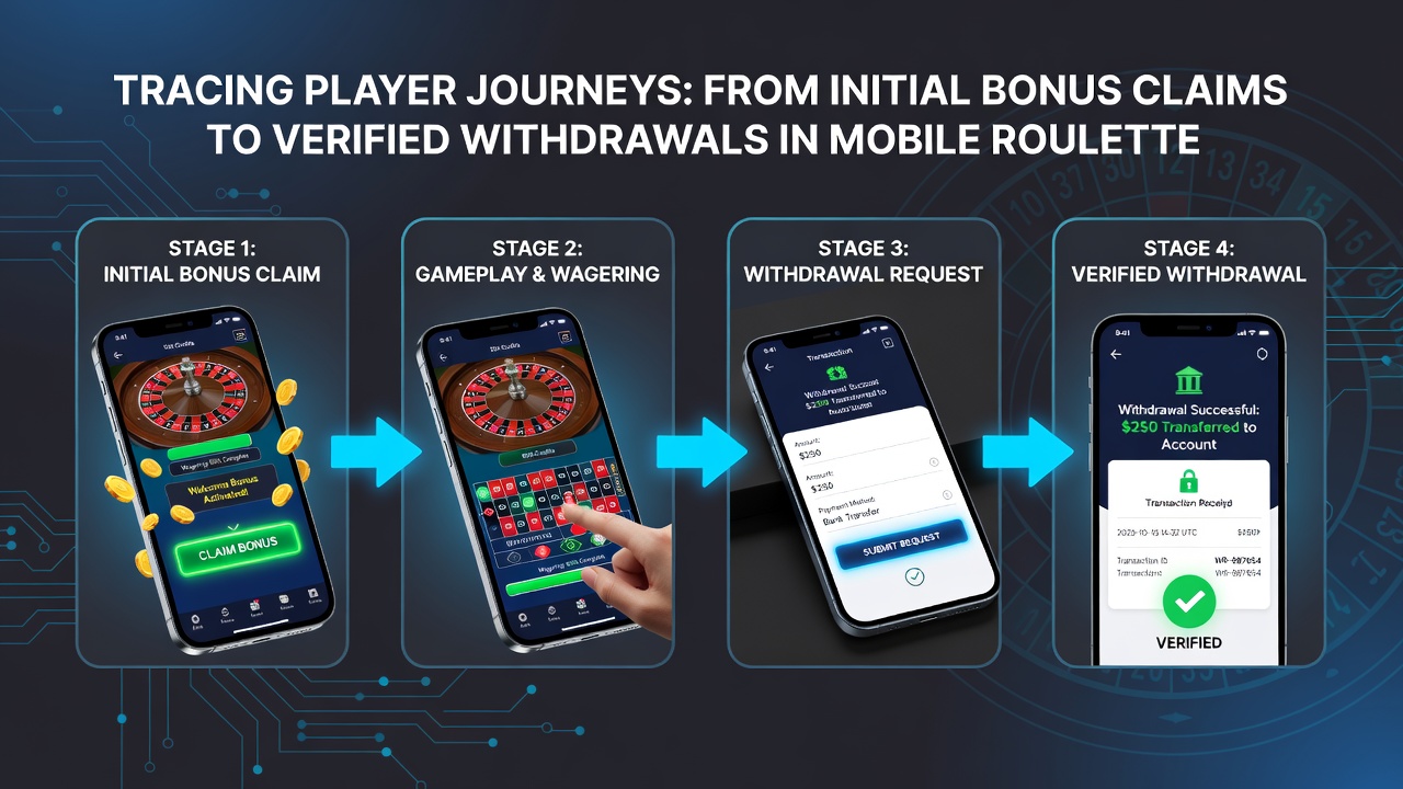Illustratie van een mobiele roulette app interface met bonusclaims en spelersactiviteit in Nederland