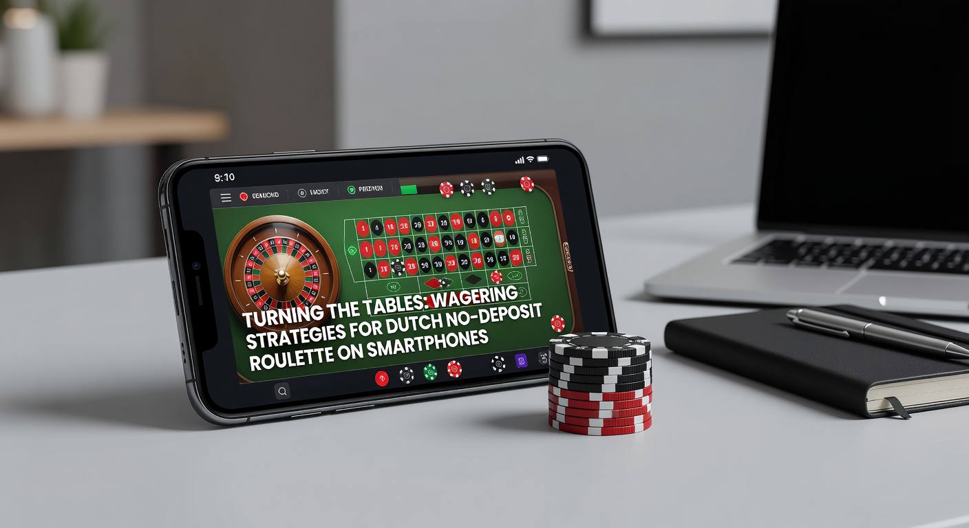 Smartphone met roulettetafel op scherm, symboliserend mobiele no-deposit roulette acties in Nederland